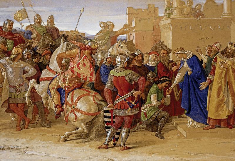 Уильям Дайс. Рыцари Круглого стола, отправляющиеся на поиски святого Грааля. 1849. Изображение: wikipedia.org